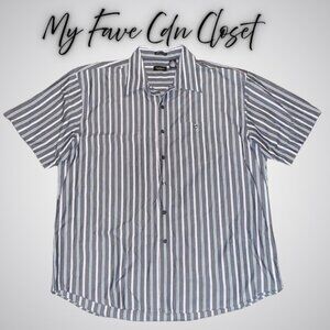 Mens VAN HEUSEN Striped Button Up Shirt XXL (18-18.5 neck)